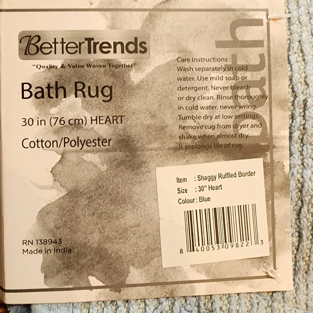 NWT Better Trends Blue Bath Rug 30